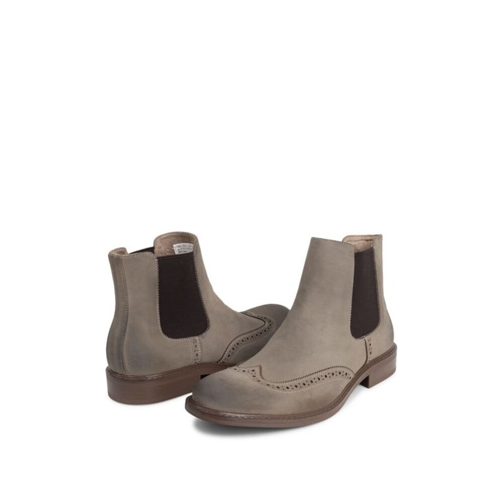 REACTION KENNETH COLE Mens Beige Knock Wingtip Toe Block Heel Chelsea 11.5 M - Picture 2 of 4